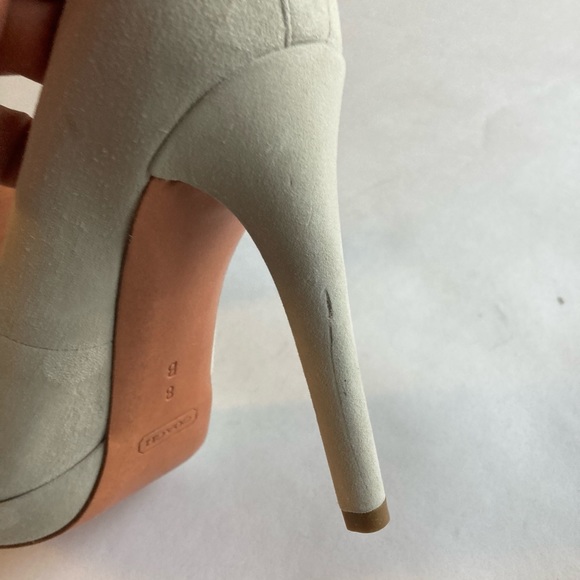 Coach Light Grey Suede Open Toe Heels size 8 - Picture 14 of 16